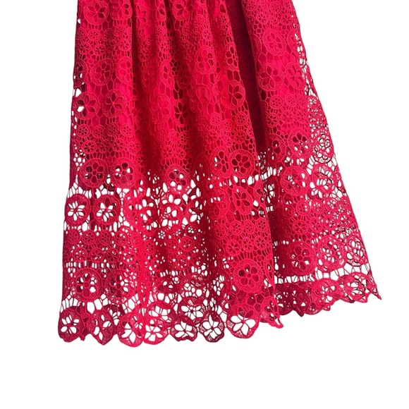 True Red Gilli Crocheted Lace Dress MIDI Size Large - Picture 13 of 16